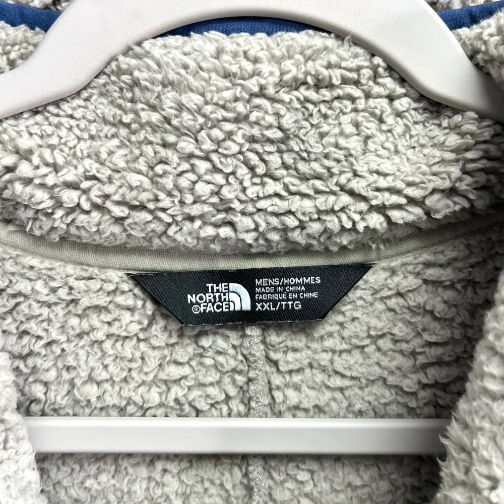 The North Face Pullover Men's XXL Campshire Beige Gray Quarter Zip Sherpa Fleece